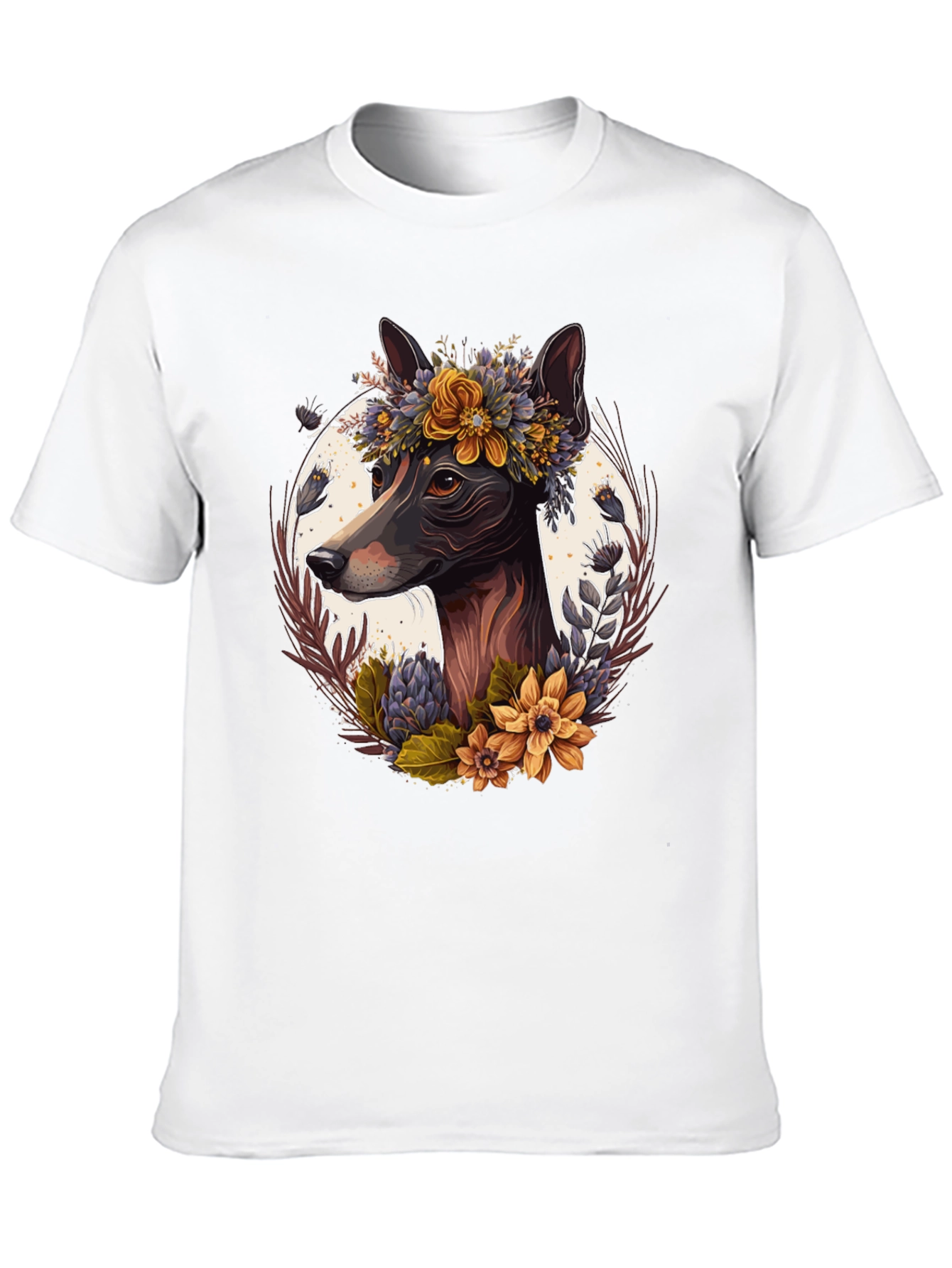 Dog Floral Wreath T-Shirt