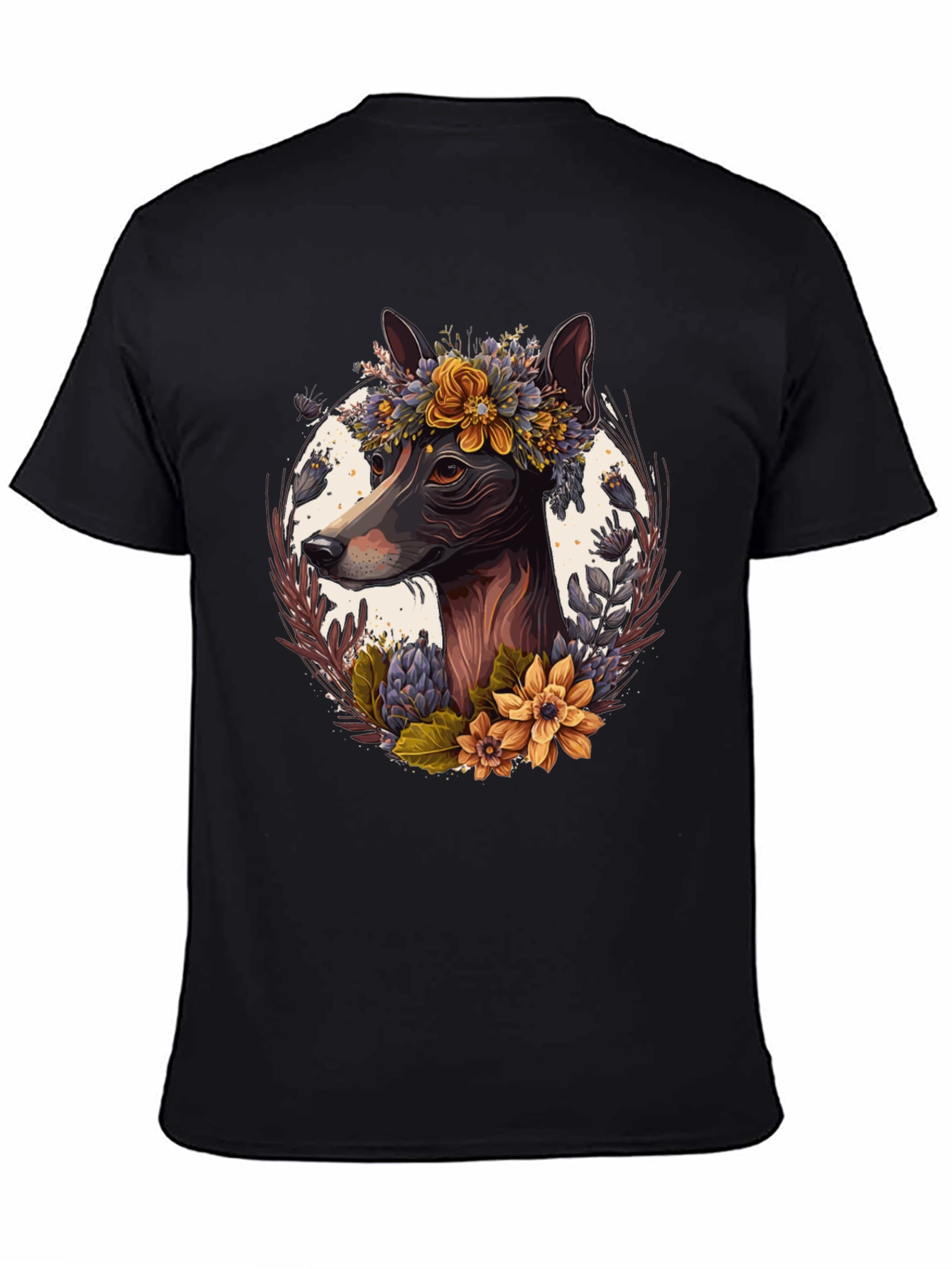Dog Floral Wreath T-Shirt
