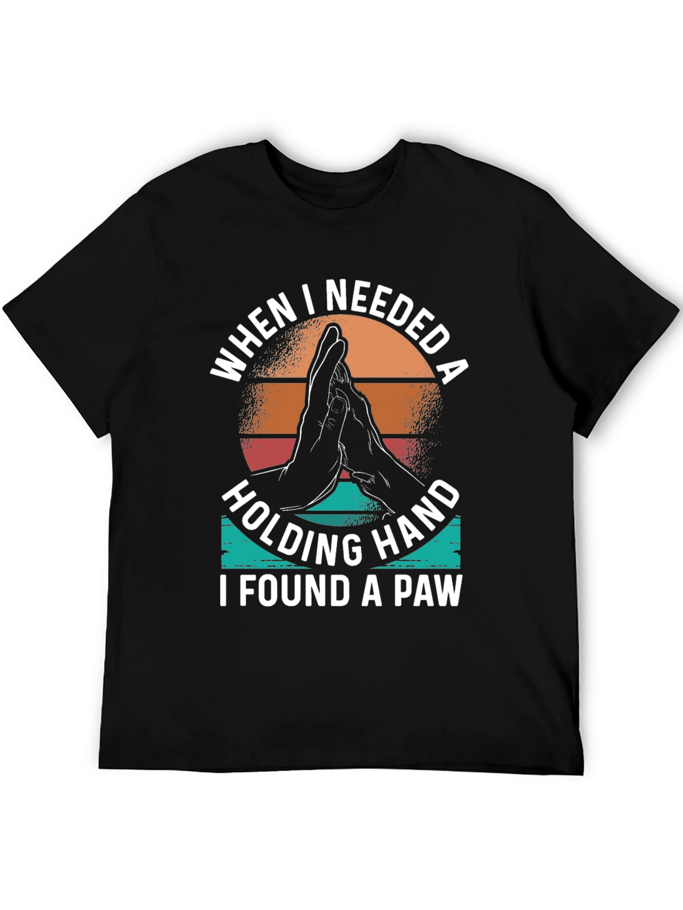 Dog Paw Holding Hand Graphic T-Shirt