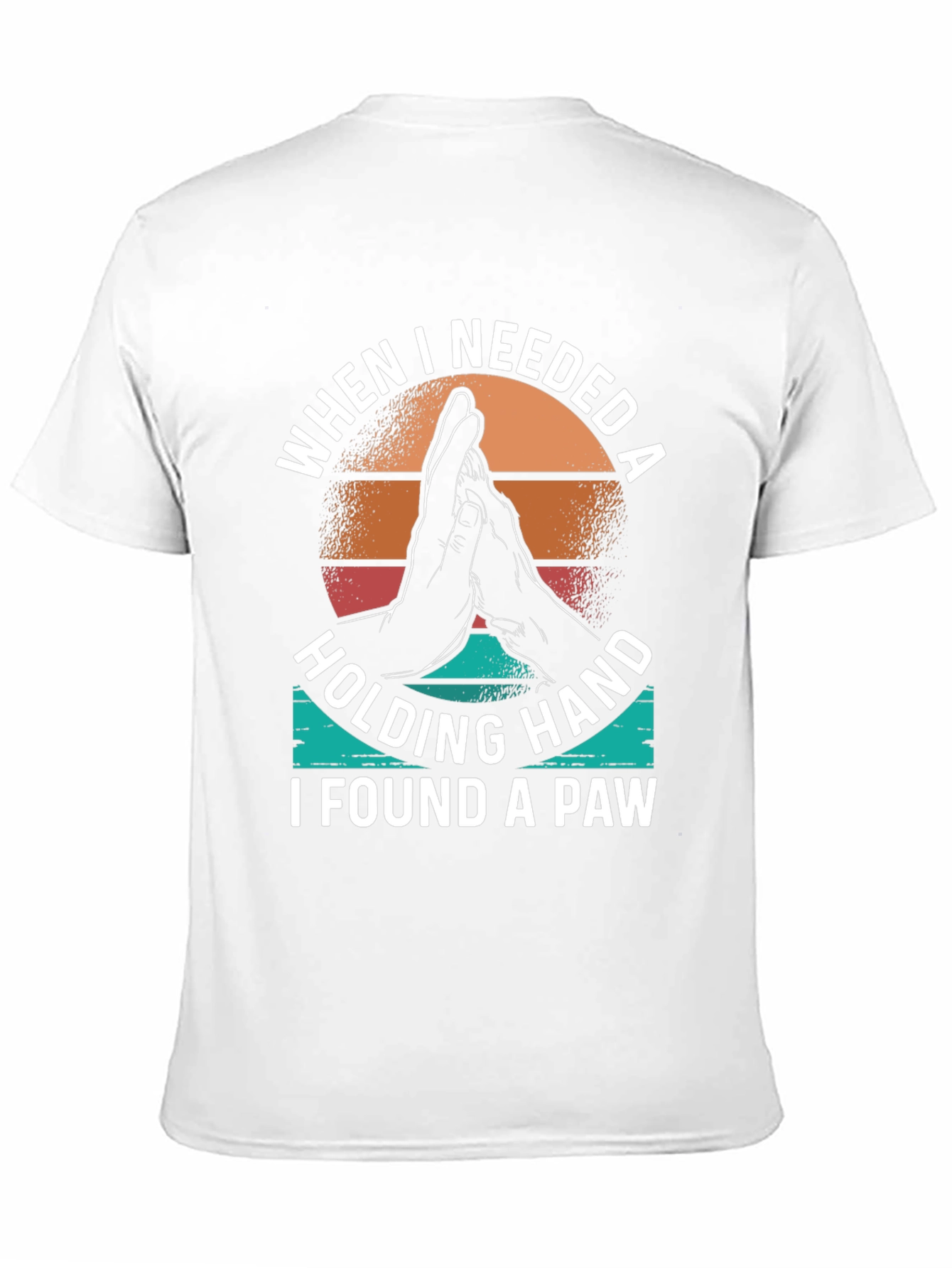 Dog Paw Holding Hand Graphic T-Shirt