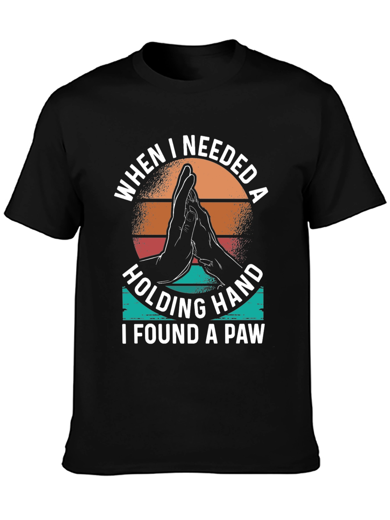 Dog Paw Holding Hand Graphic T-Shirt