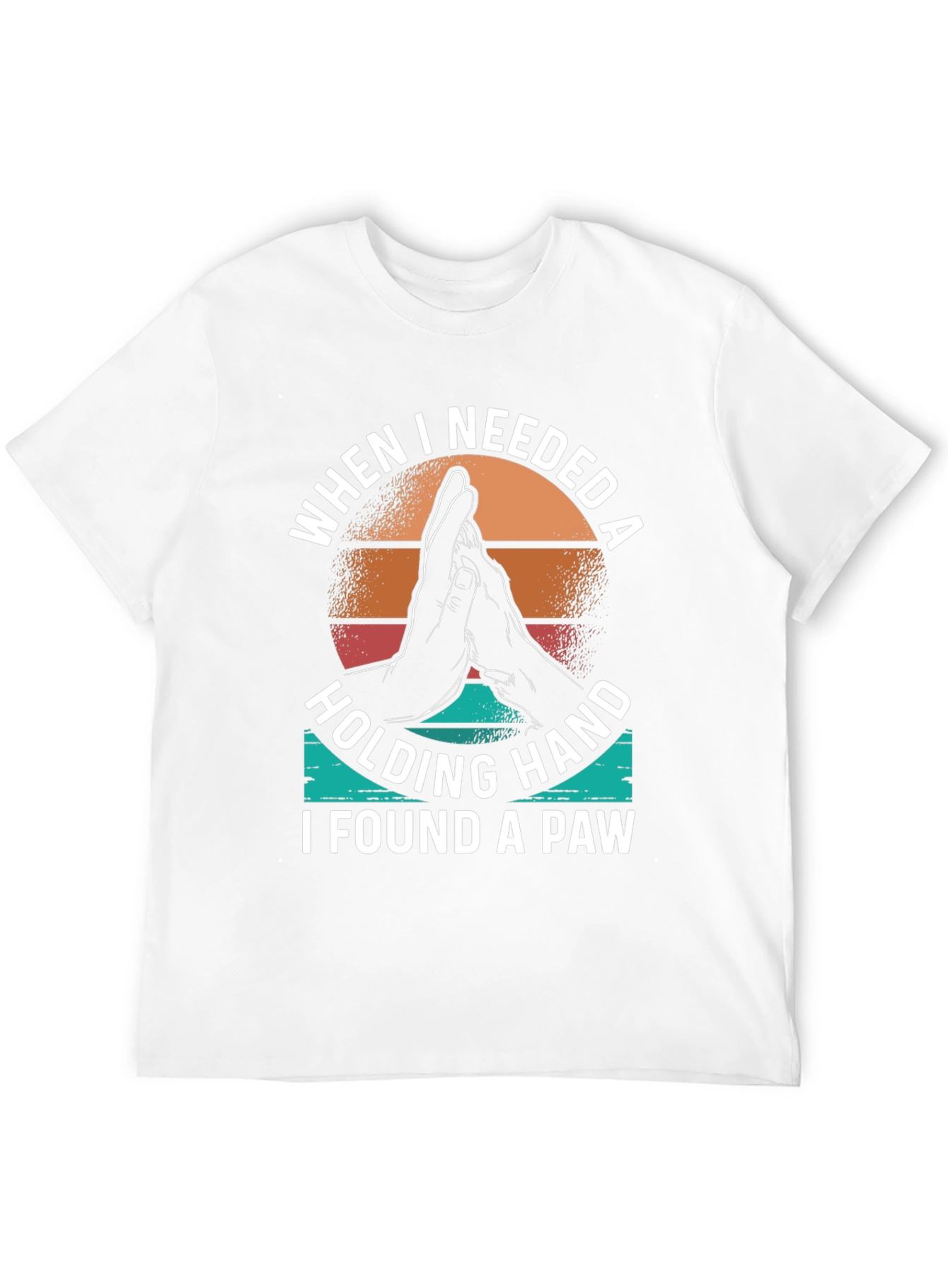 Dog Paw Holding Hand Graphic T-Shirt
