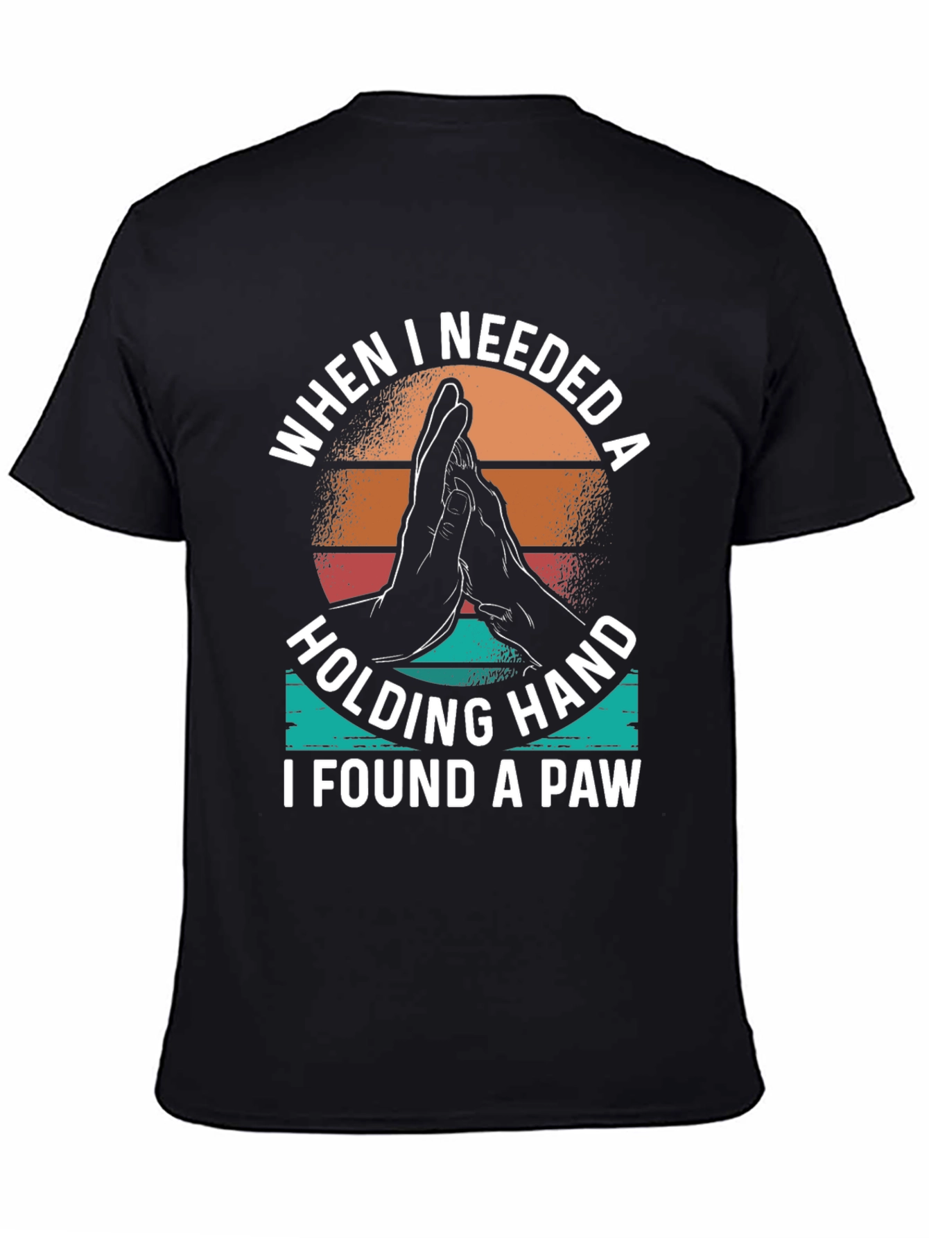 Dog Paw Holding Hand Graphic T-Shirt