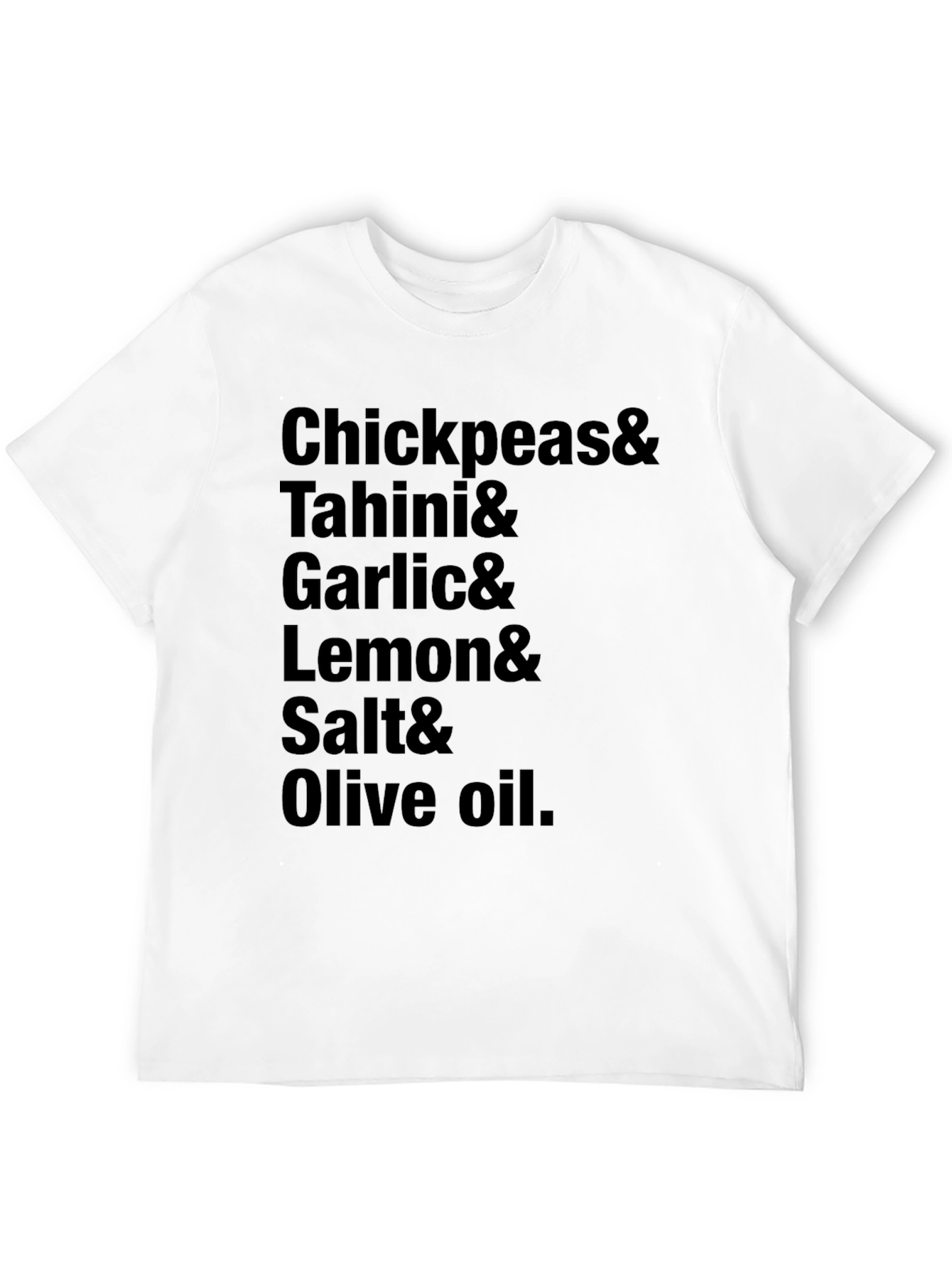 Hummus Recipe Ingredients Black T-Shirt
