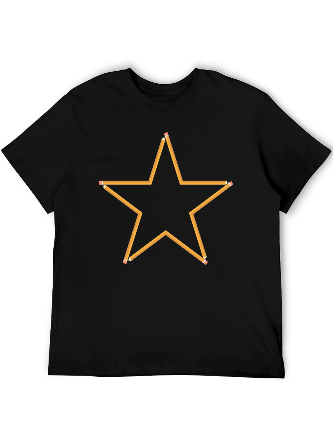 Pencil Star Graphic Black T-Shirt