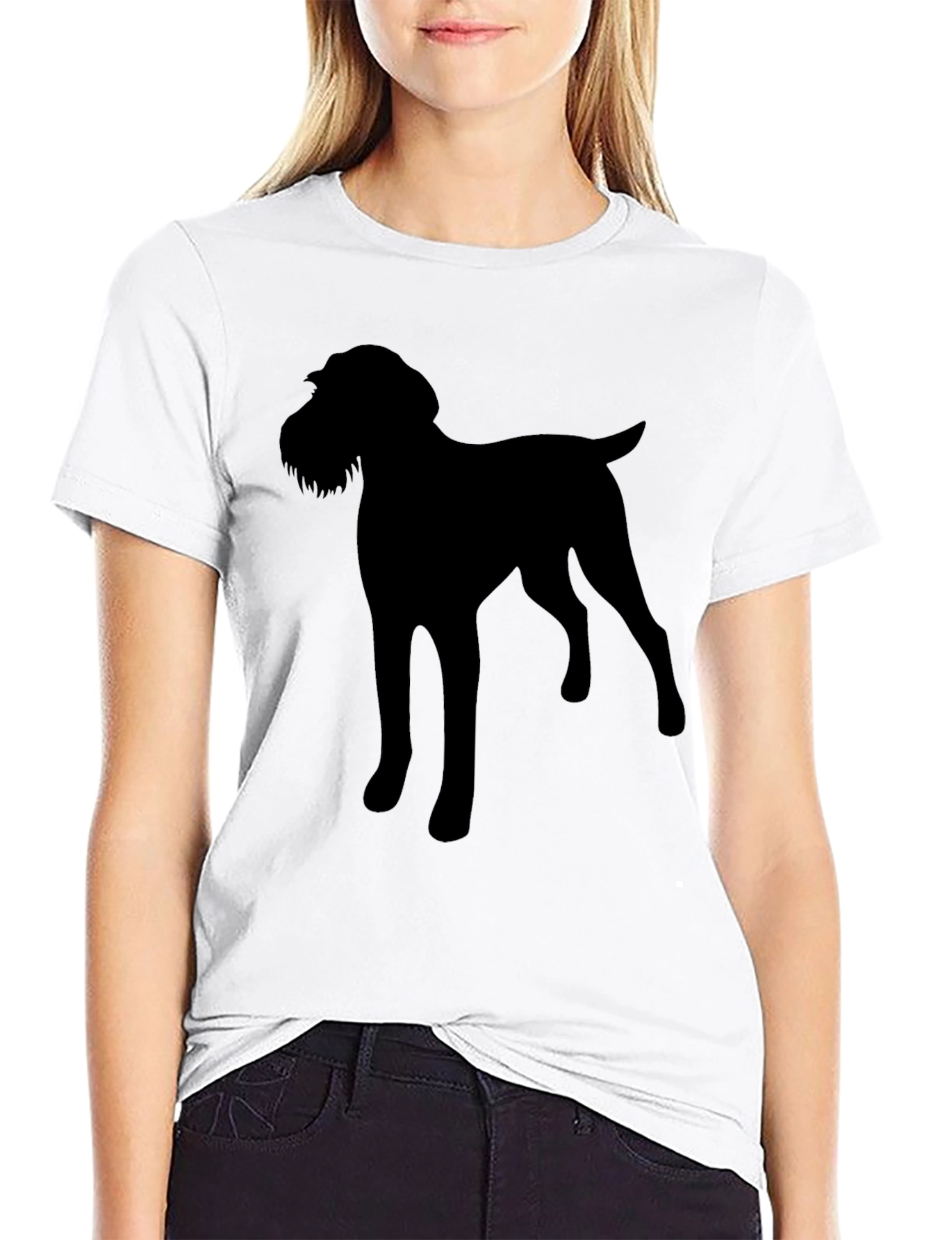 Dog Silhouette Black T-Shirt Pet Lover Gift