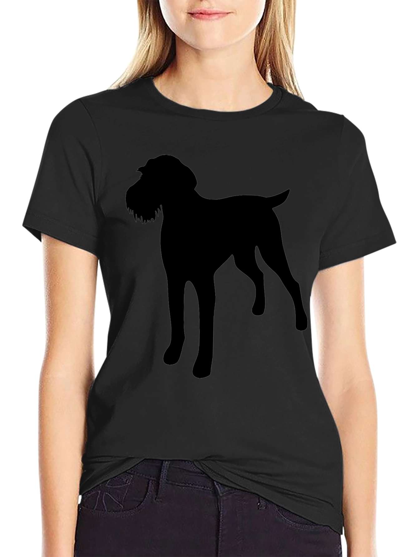 Dog Silhouette Black T-Shirt Pet Lover Gift