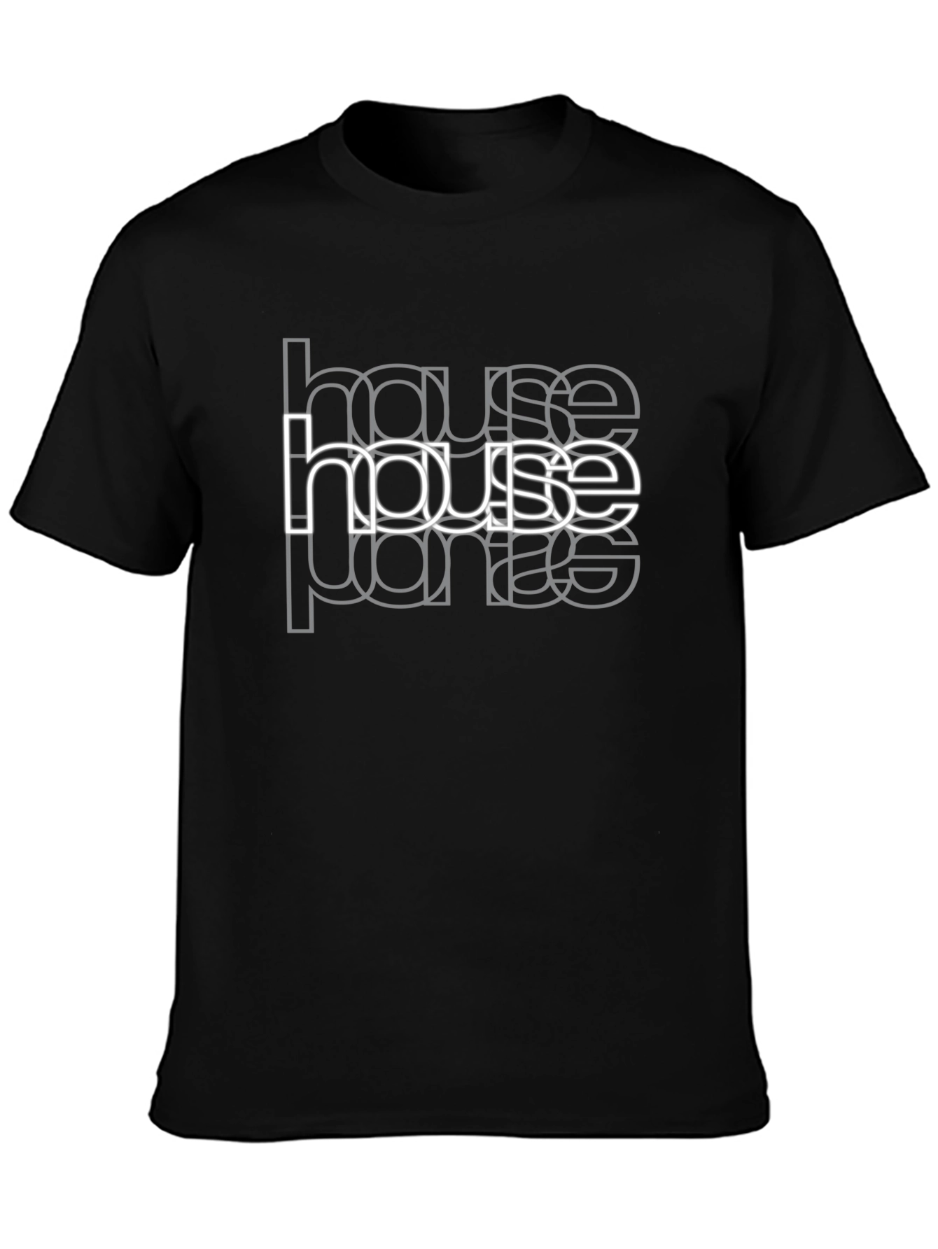 House Party Graphic Print Black T-Shirt