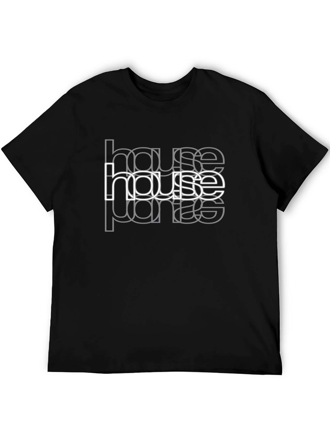 House Party Graphic Print Black T-Shirt