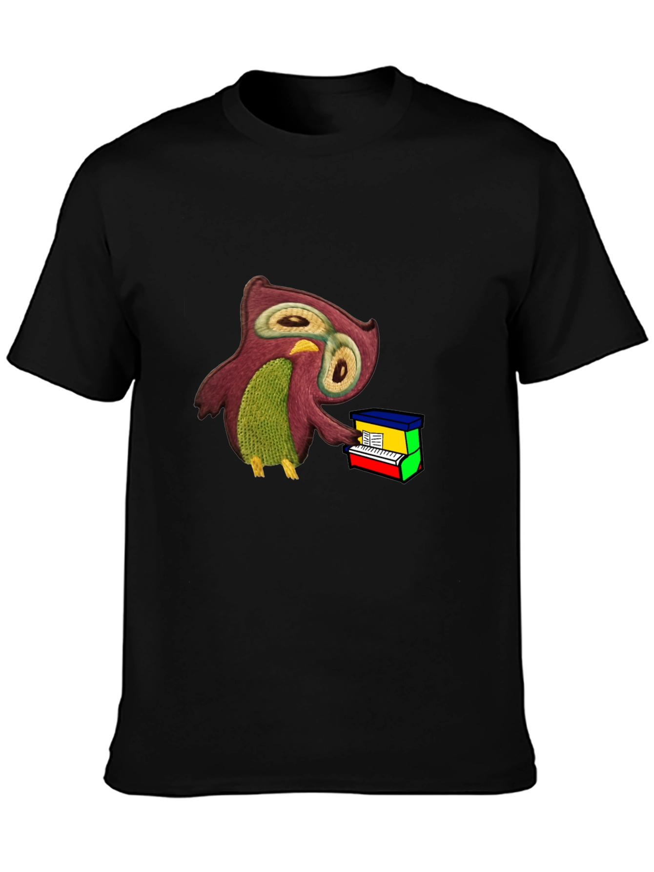 Owl Playing Piano T-Shirt - Unique Graphic Tee