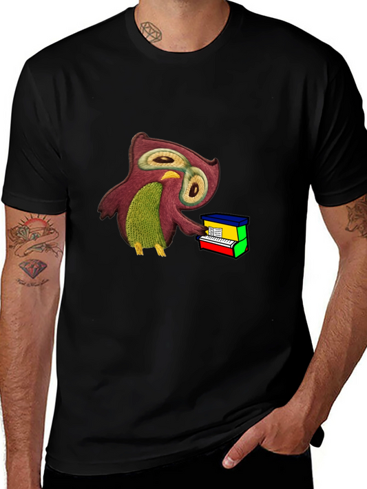 Owl Playing Piano T-Shirt - Unique Graphic Tee