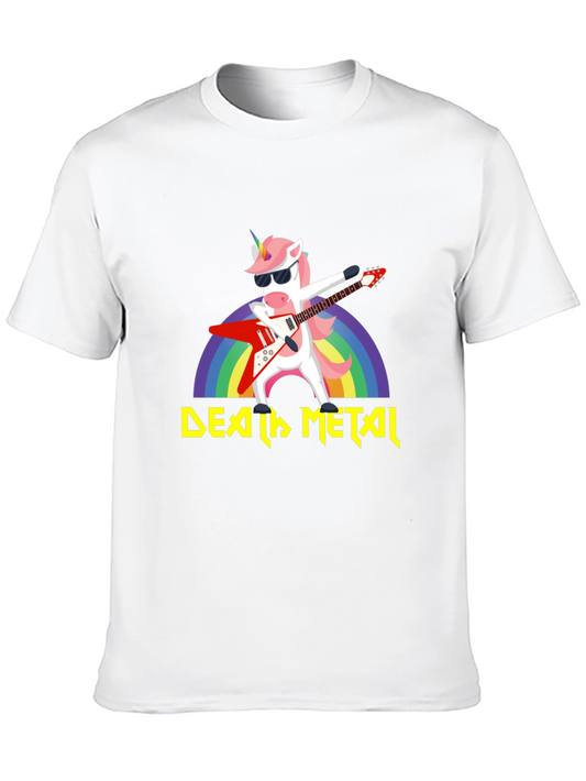 Death Metal Unicorn Graphic T-Shirt - Rock & Rainbows