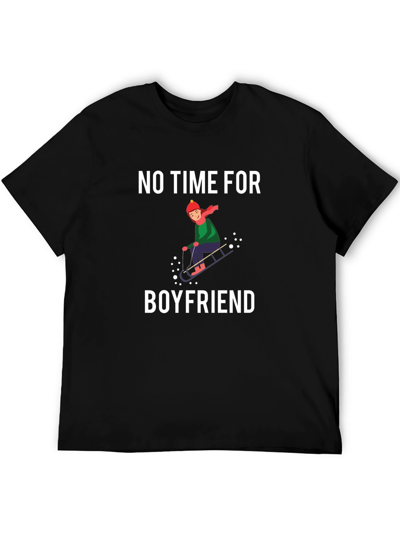 No Time for Boyfriend Black T-Shirt