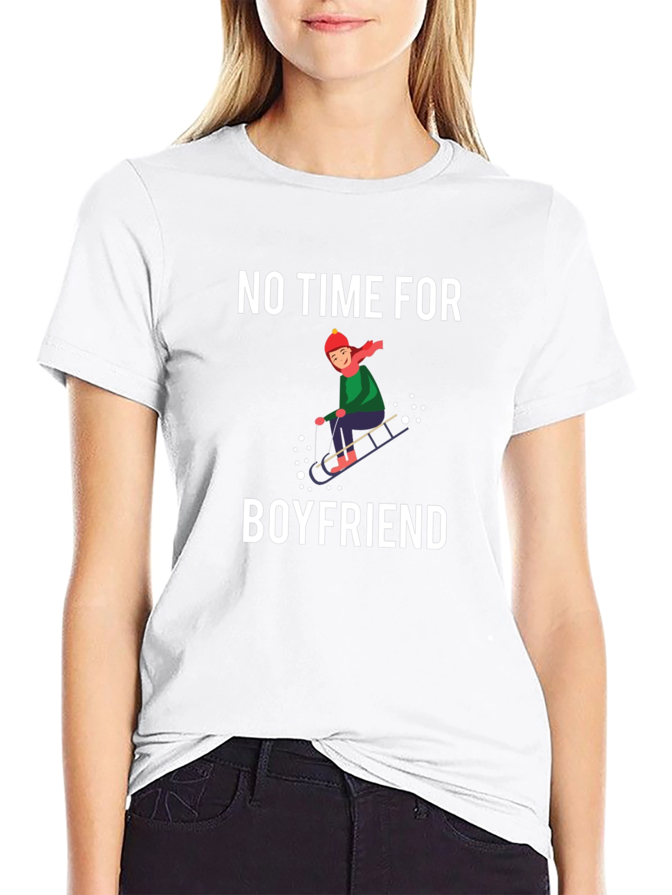 No Time for Boyfriend Black T-Shirt