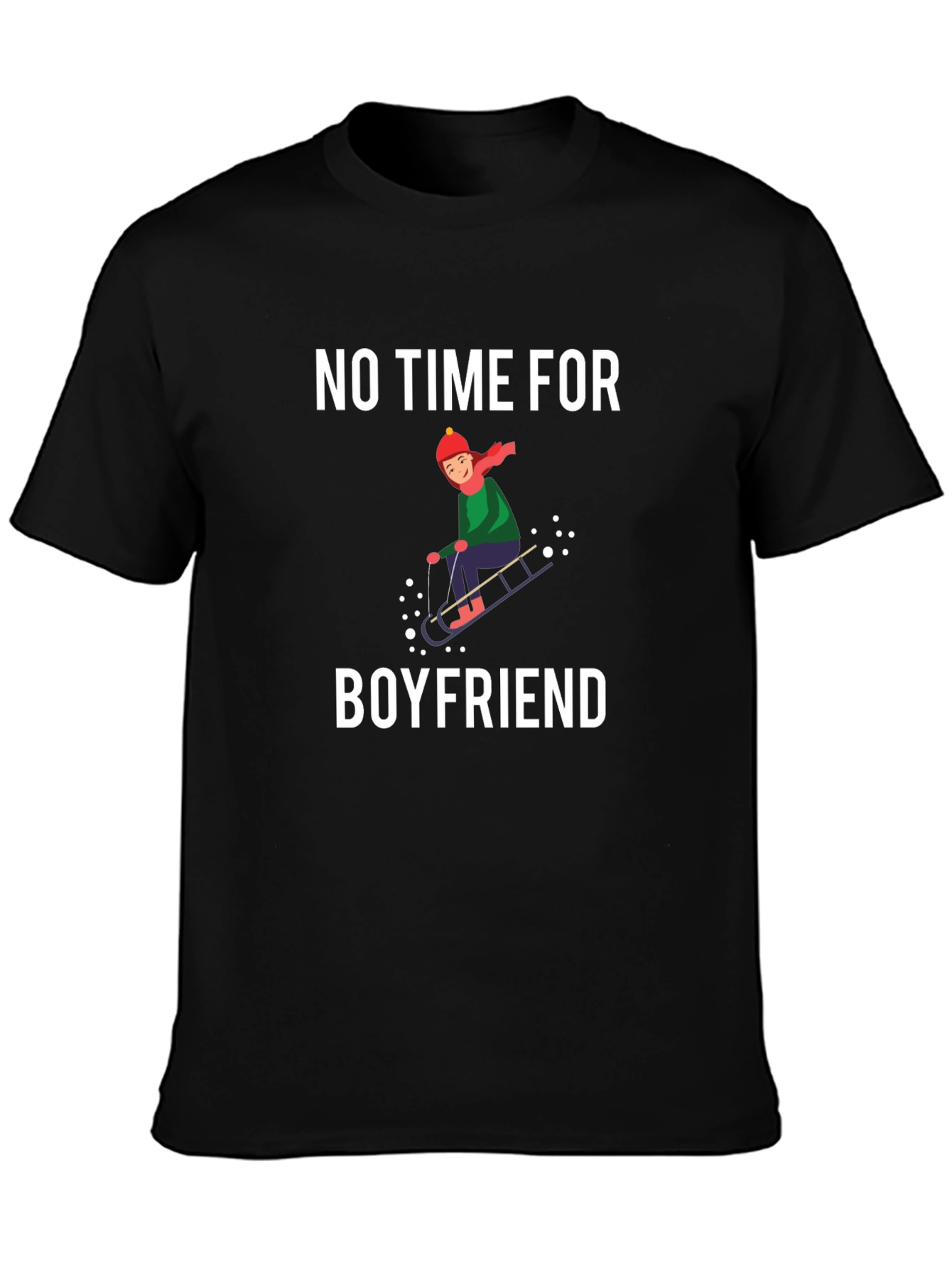 No Time for Boyfriend Black T-Shirt