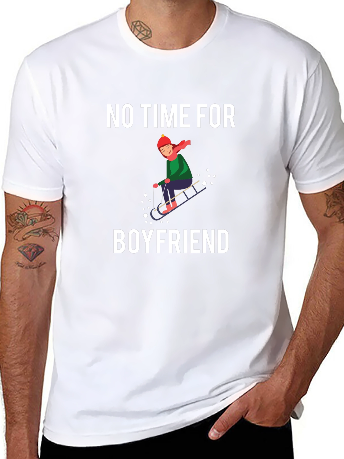 No Time for Boyfriend Black T-Shirt