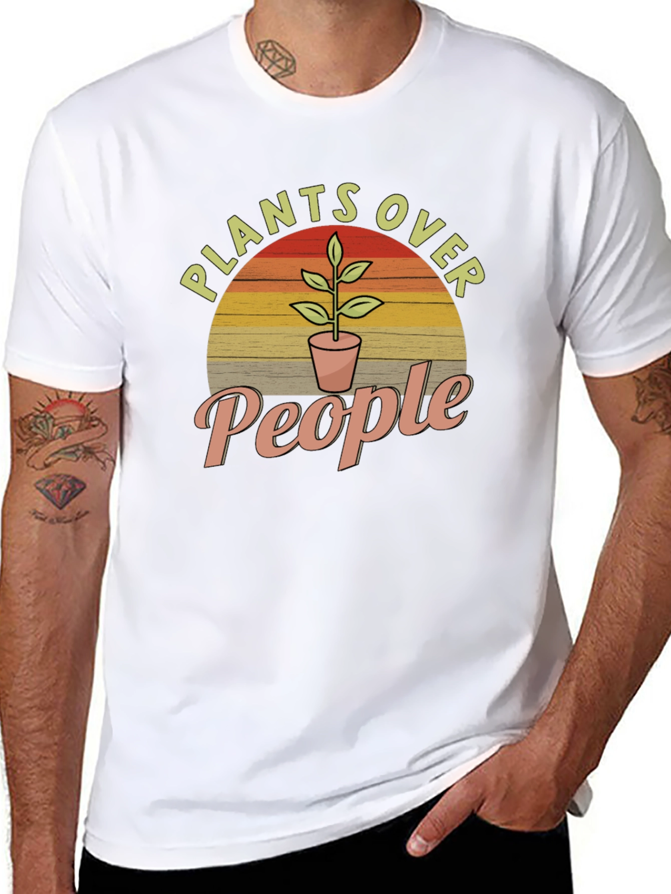 Plants Over People Graphic Tee - Nature Lover T-Shirt