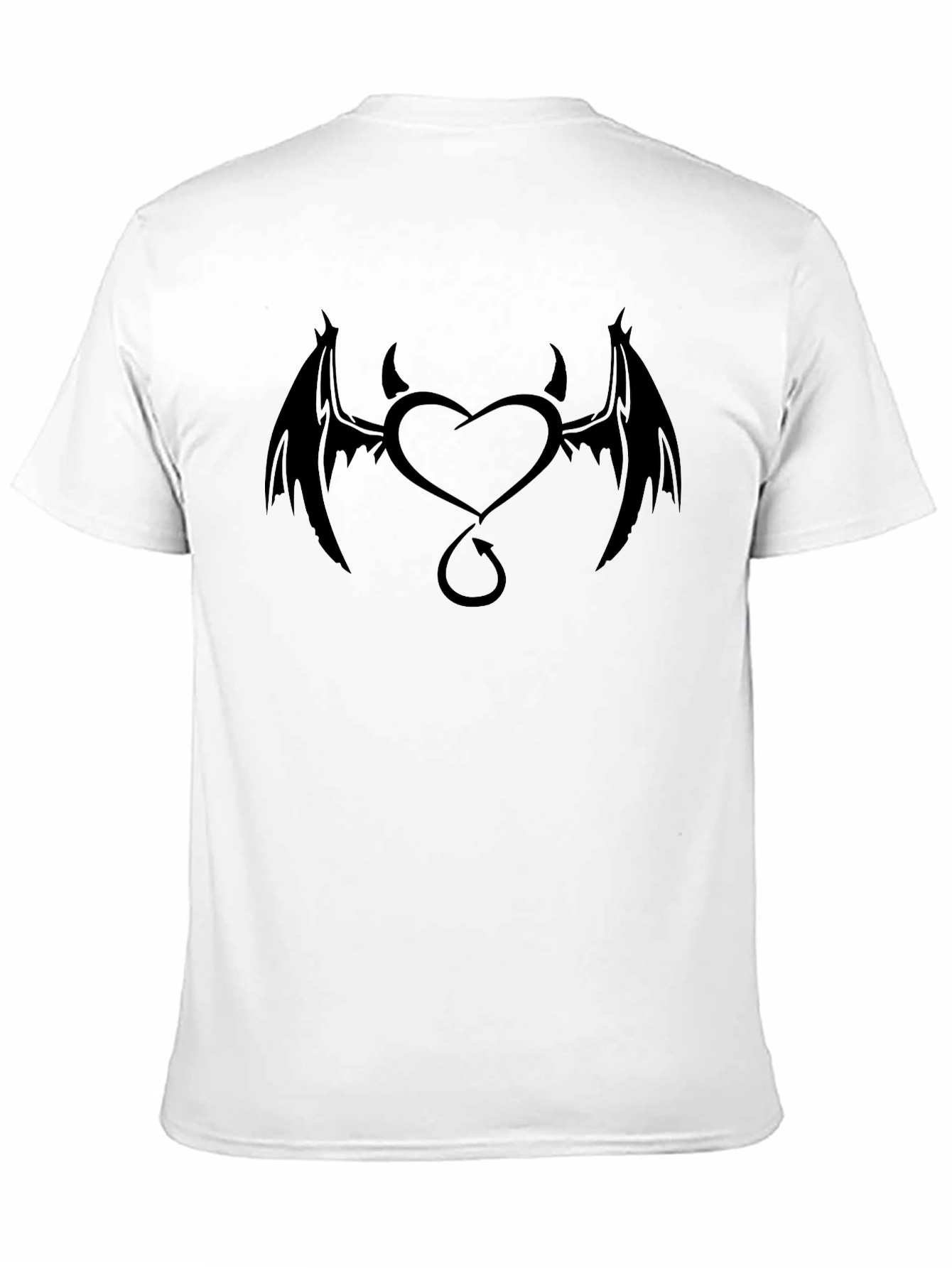 Devil Heart Graphic Tee - Black Cotton T-Shirt