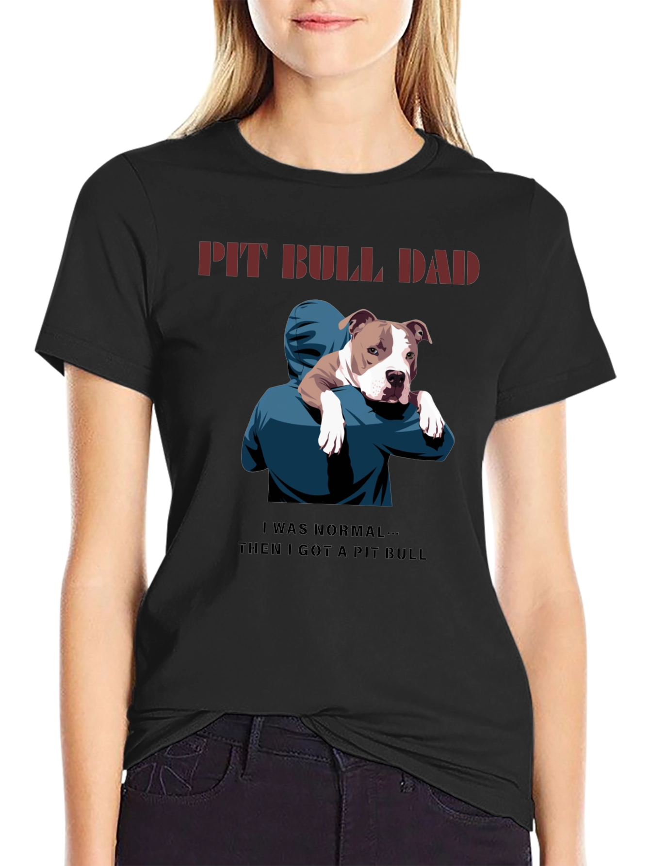 Pit Bull Dad Graphic T-Shirt - Dog Lover Tee