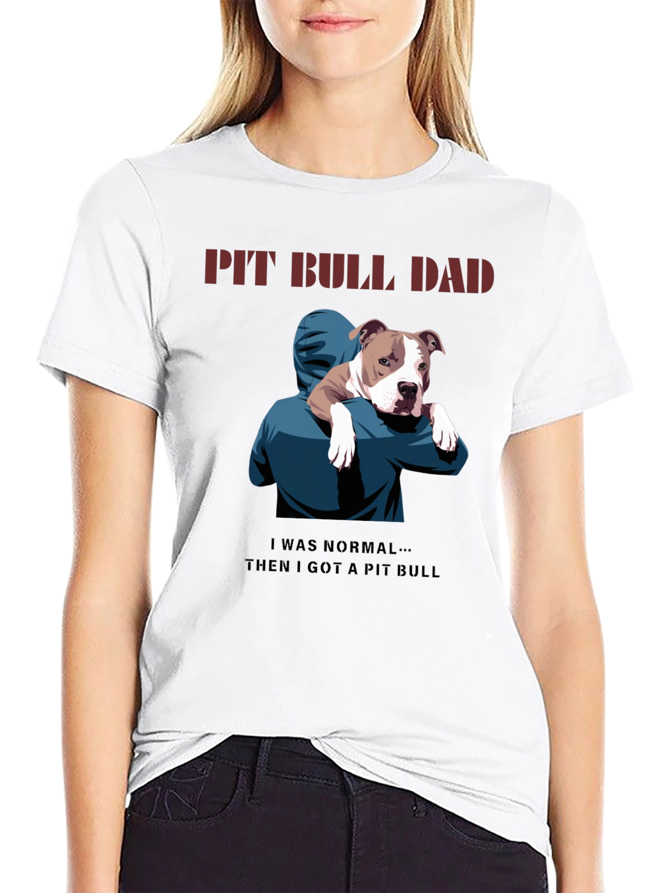 Pit Bull Dad Graphic T-Shirt - Dog Lover Tee