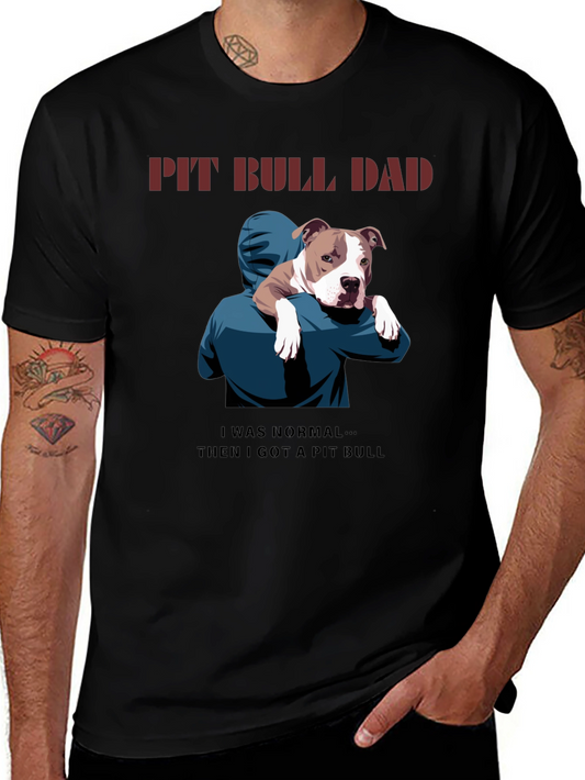 Pit Bull Dad Graphic T-Shirt - Dog Lover Tee