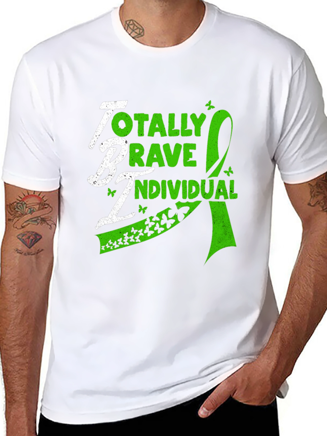 TBI Awareness Tee - Totally Brave Individual Green Ribbon