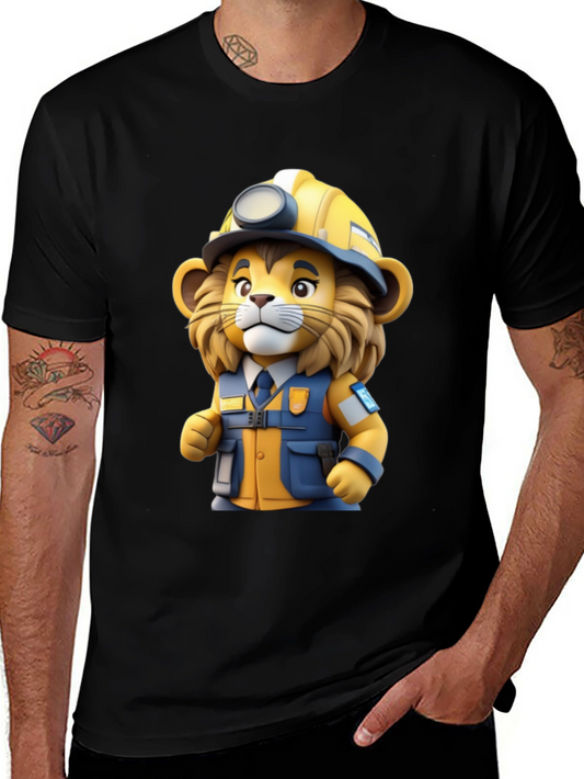 Cartoon Lion Miner T-Shirt