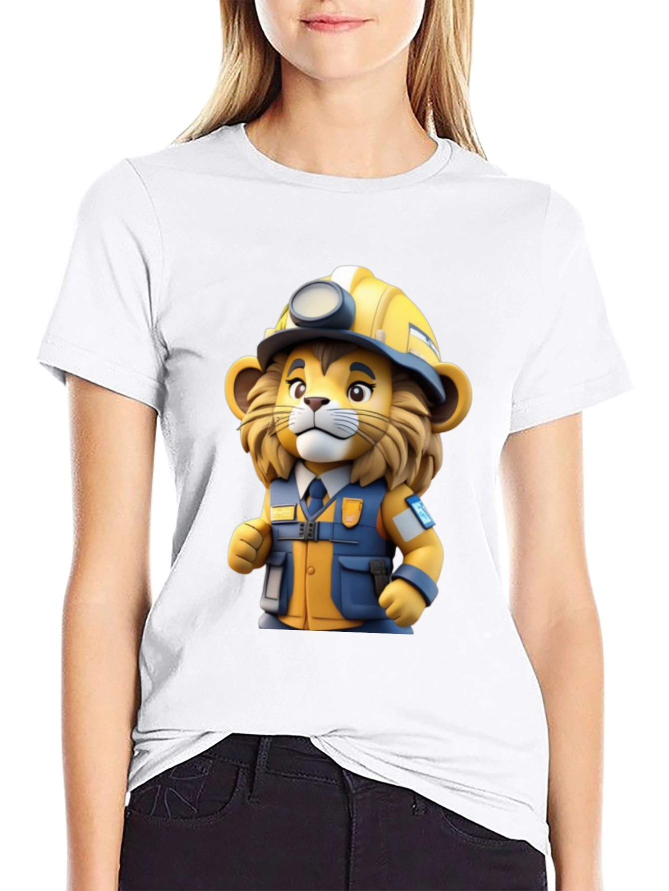 Cartoon Lion Miner T-Shirt