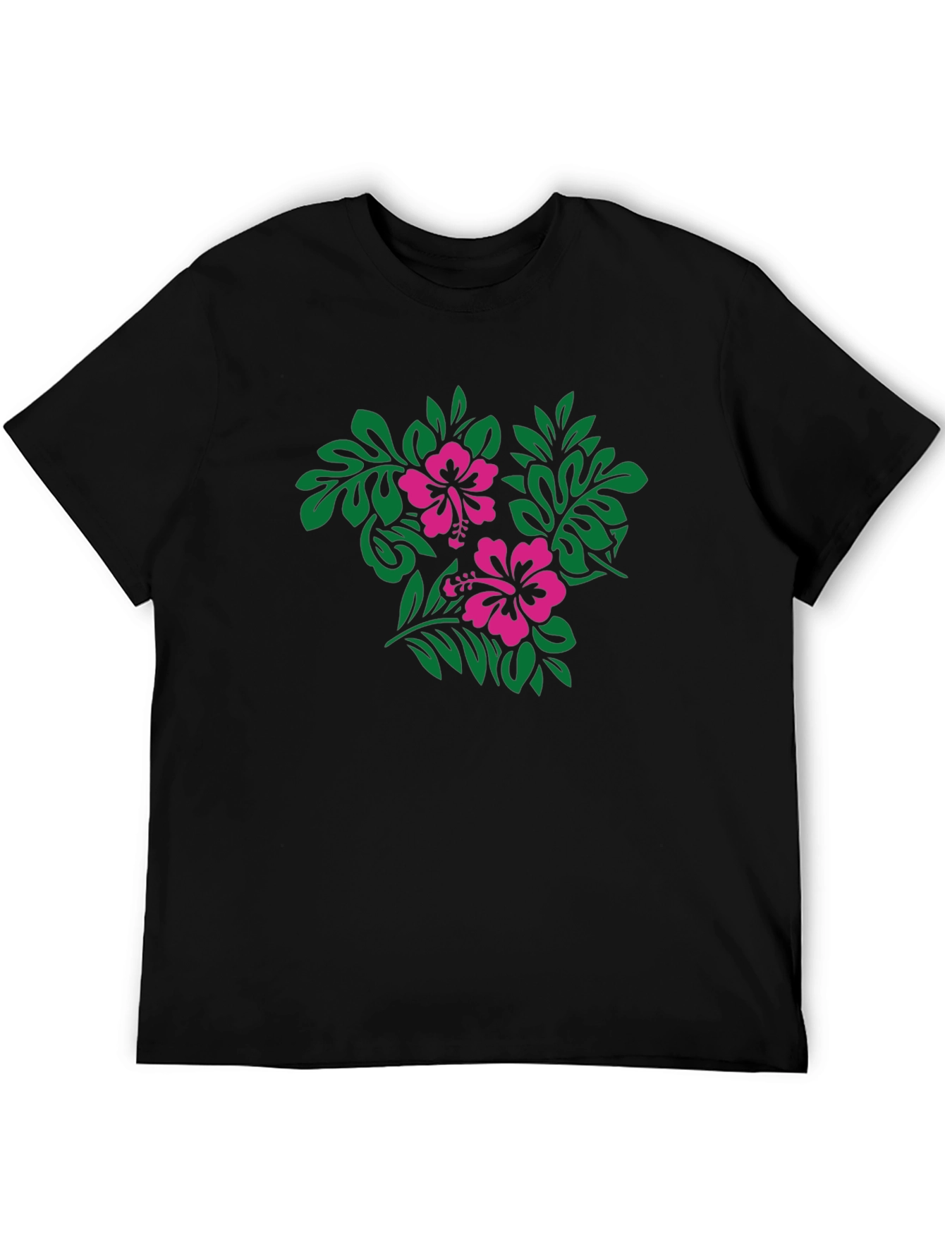 Hibiscus Floral Print Black T-Shirt