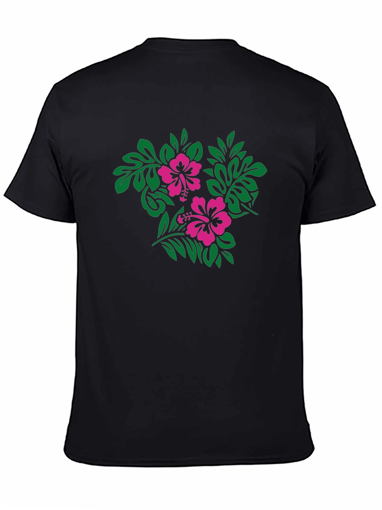 Hibiscus Floral Print Black T-Shirt