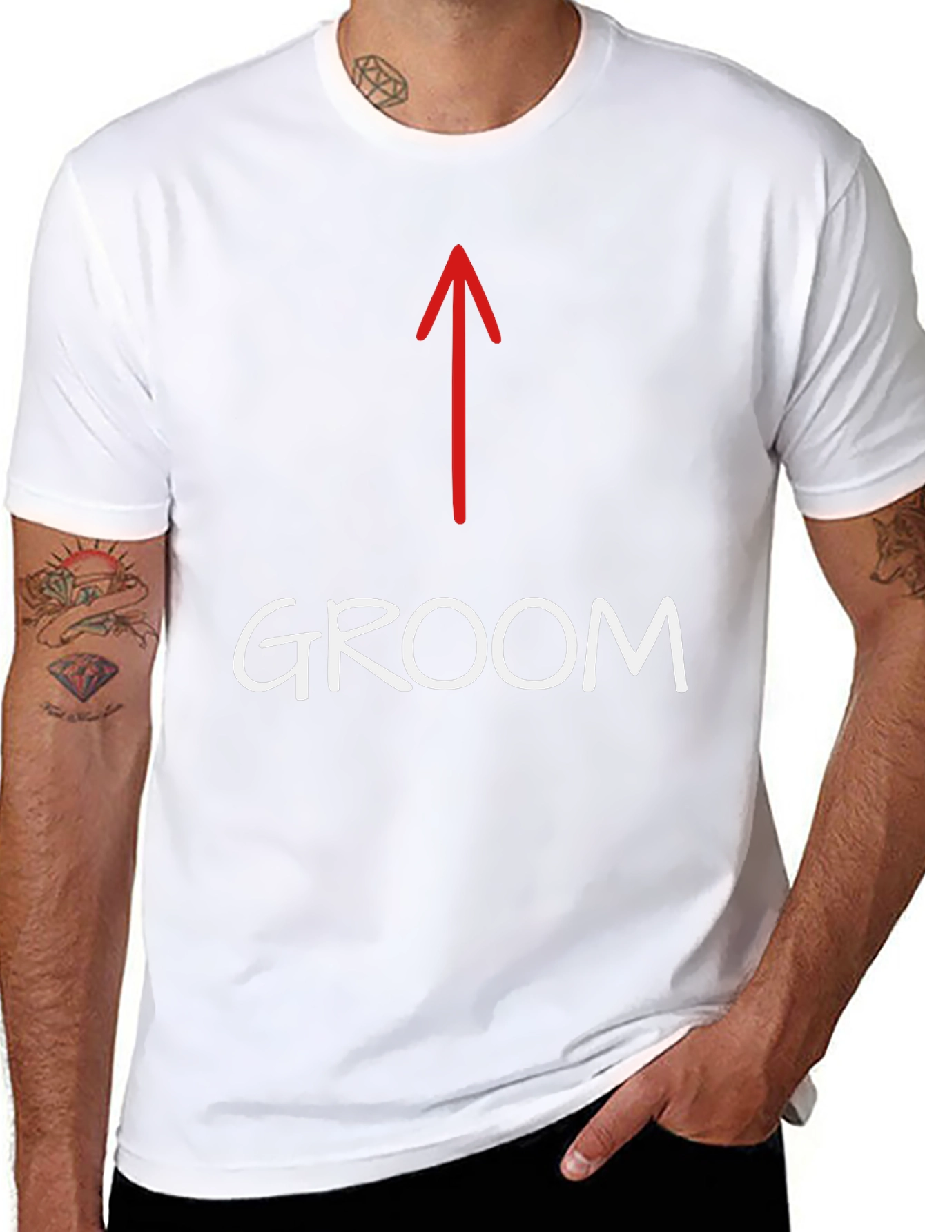 Groom T-Shirt with Arrow - Bachelor Party Apparel