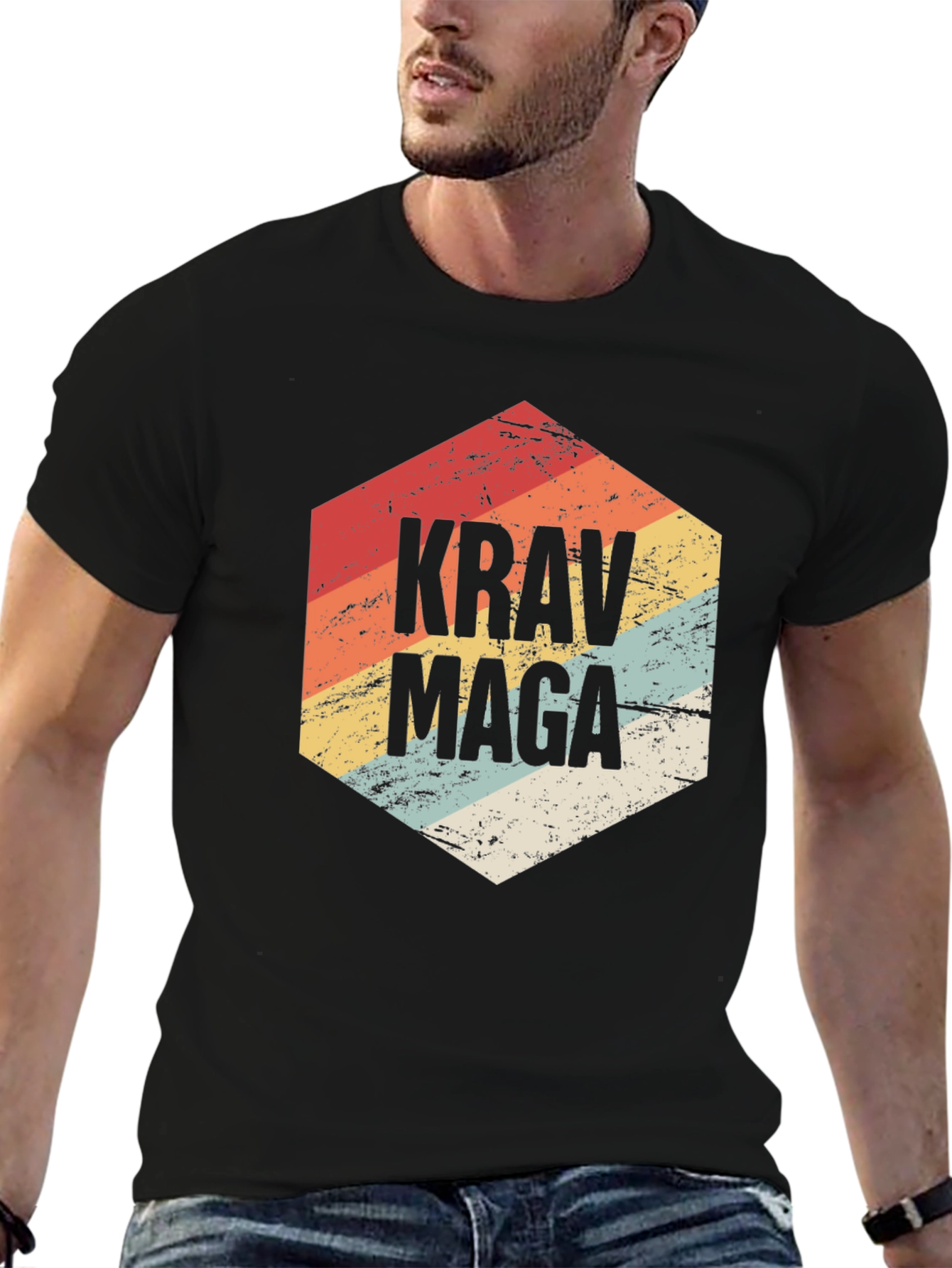 Krav Maga Retro Graphic Tee - Black Shirt