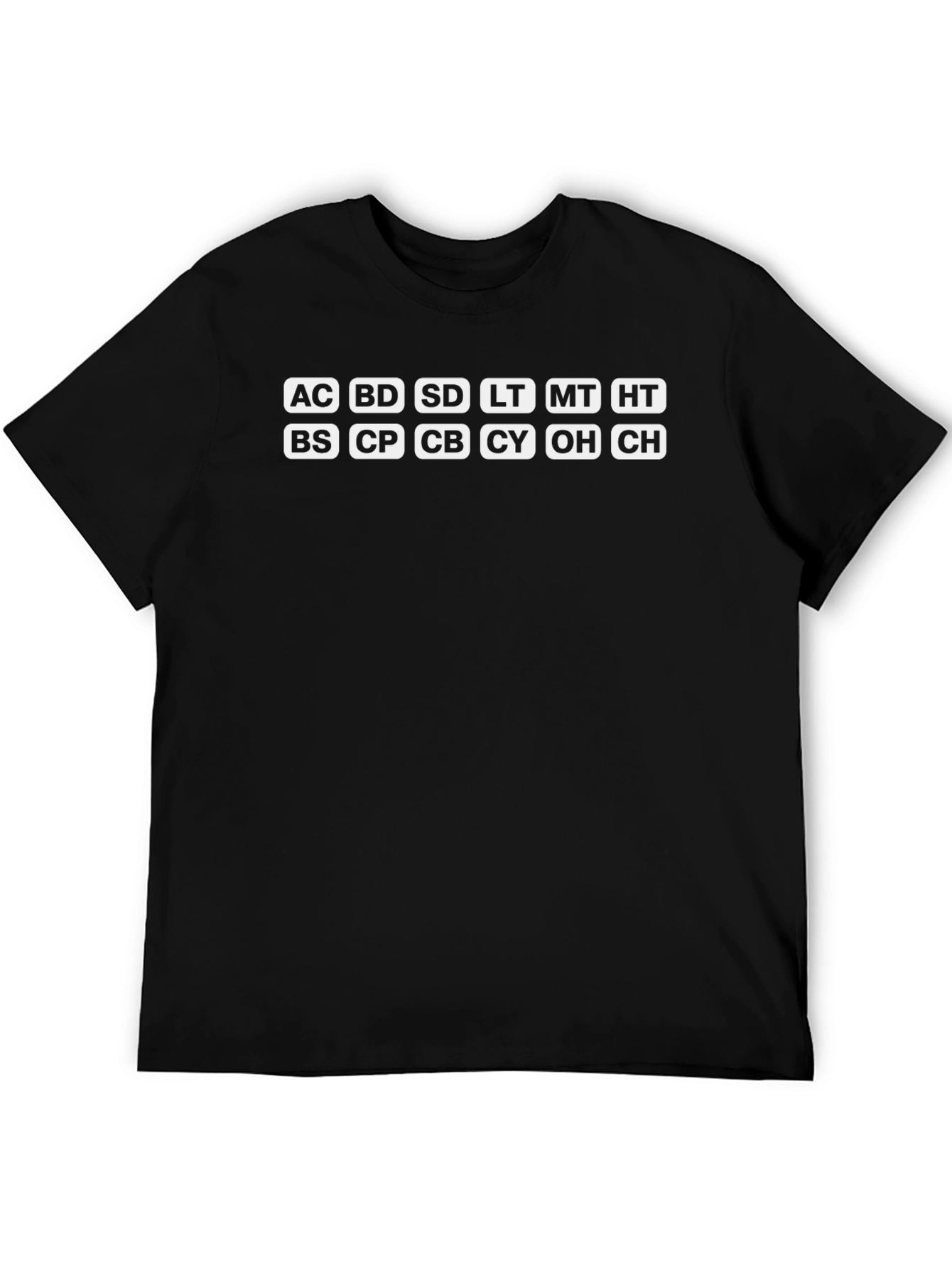 Periodic Table Funny Black Graphic T-Shirt