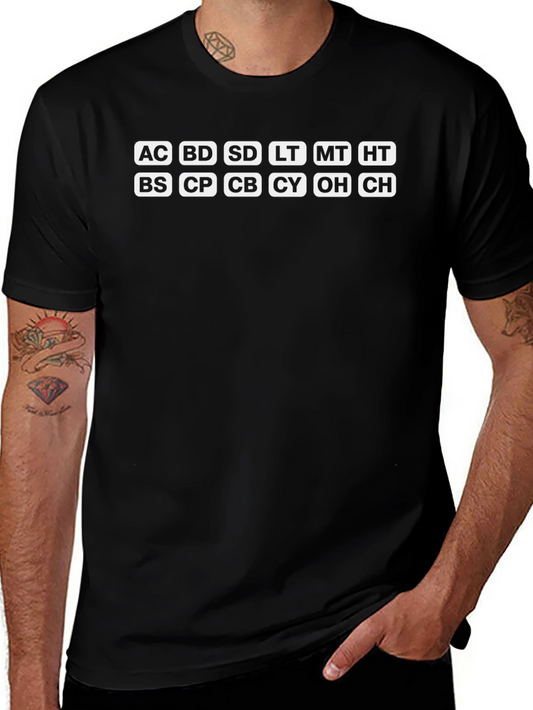Periodic Table Funny Black Graphic T-Shirt