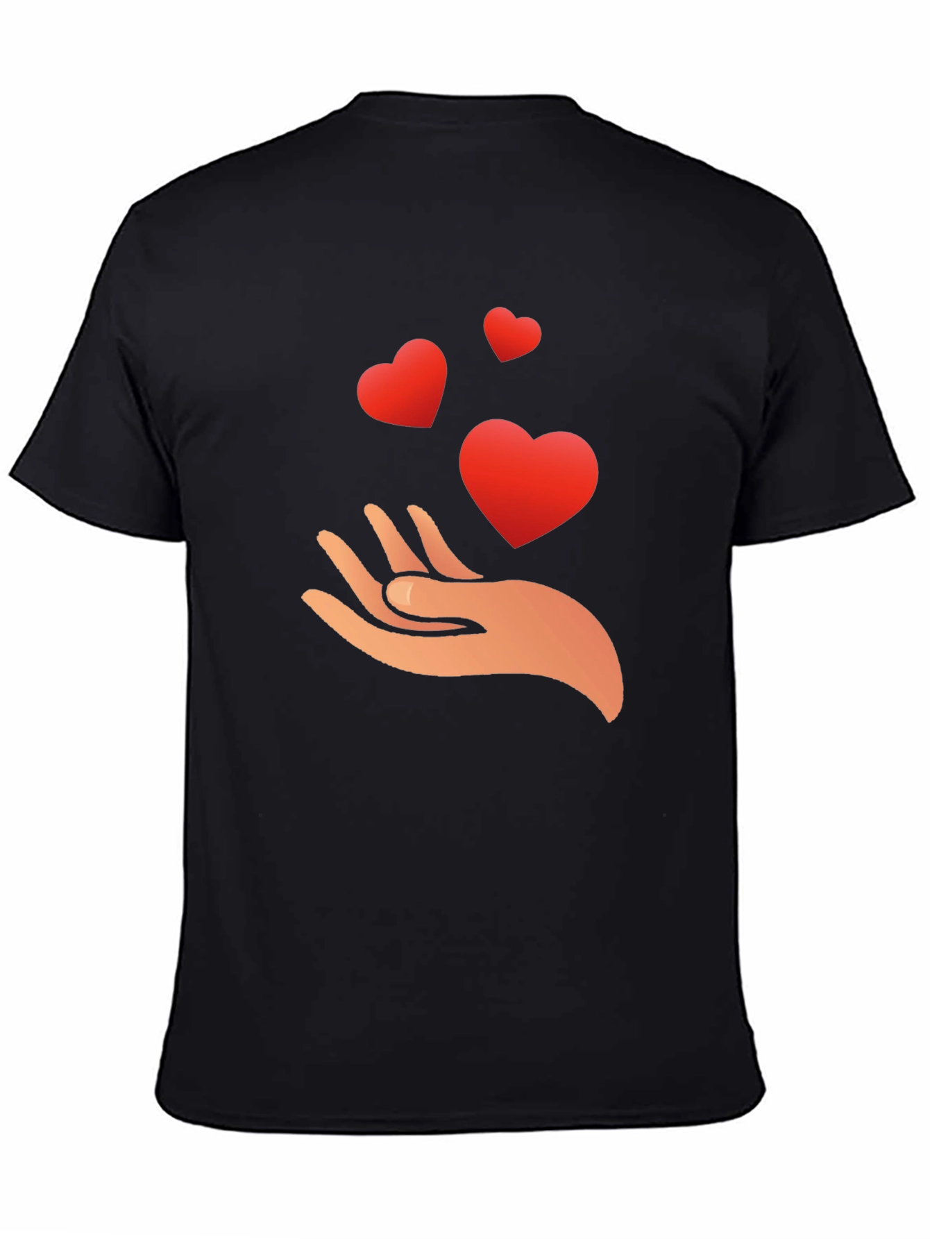 Heart in Hand Graphic Black T-Shirt
