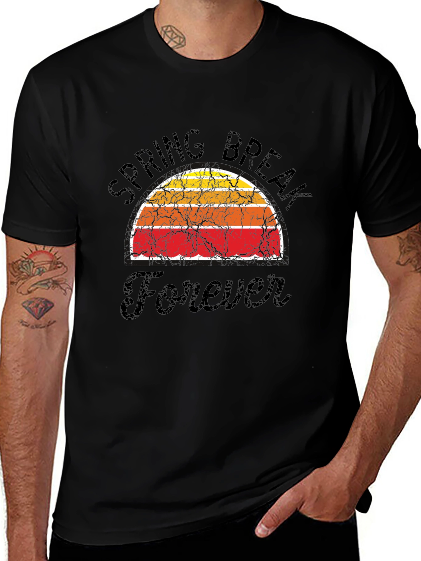 Spring Break Forever T-Shirt Retro Sunset Graphic Tee
