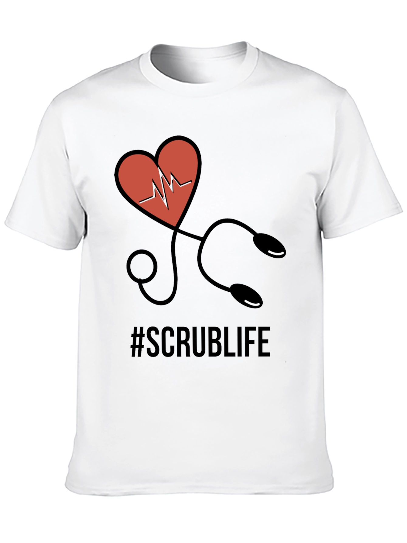 Scrub Life T-Shirt - Heart Stethoscope Design