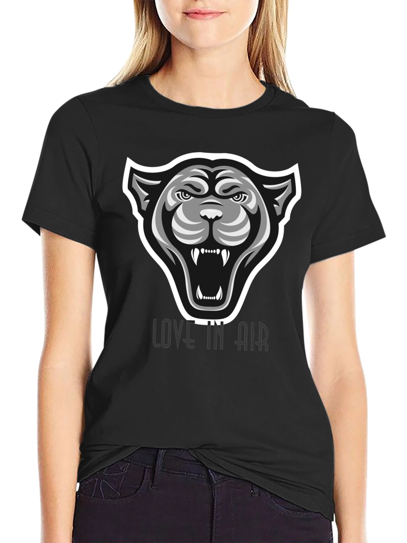 Mens Black T-Shirt - Panther Graphic
