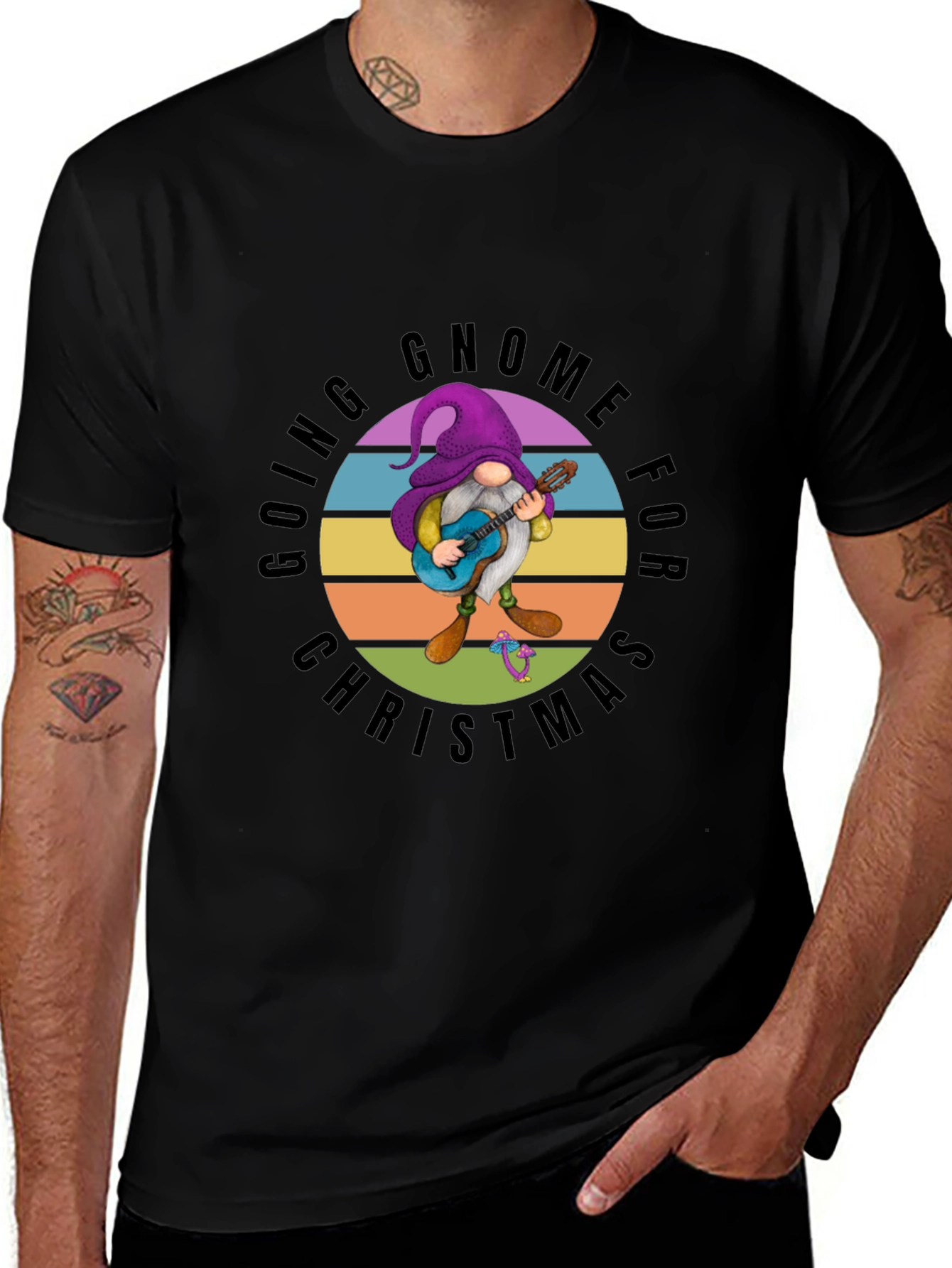 Going Gnome for Christmas Black T-Shirt