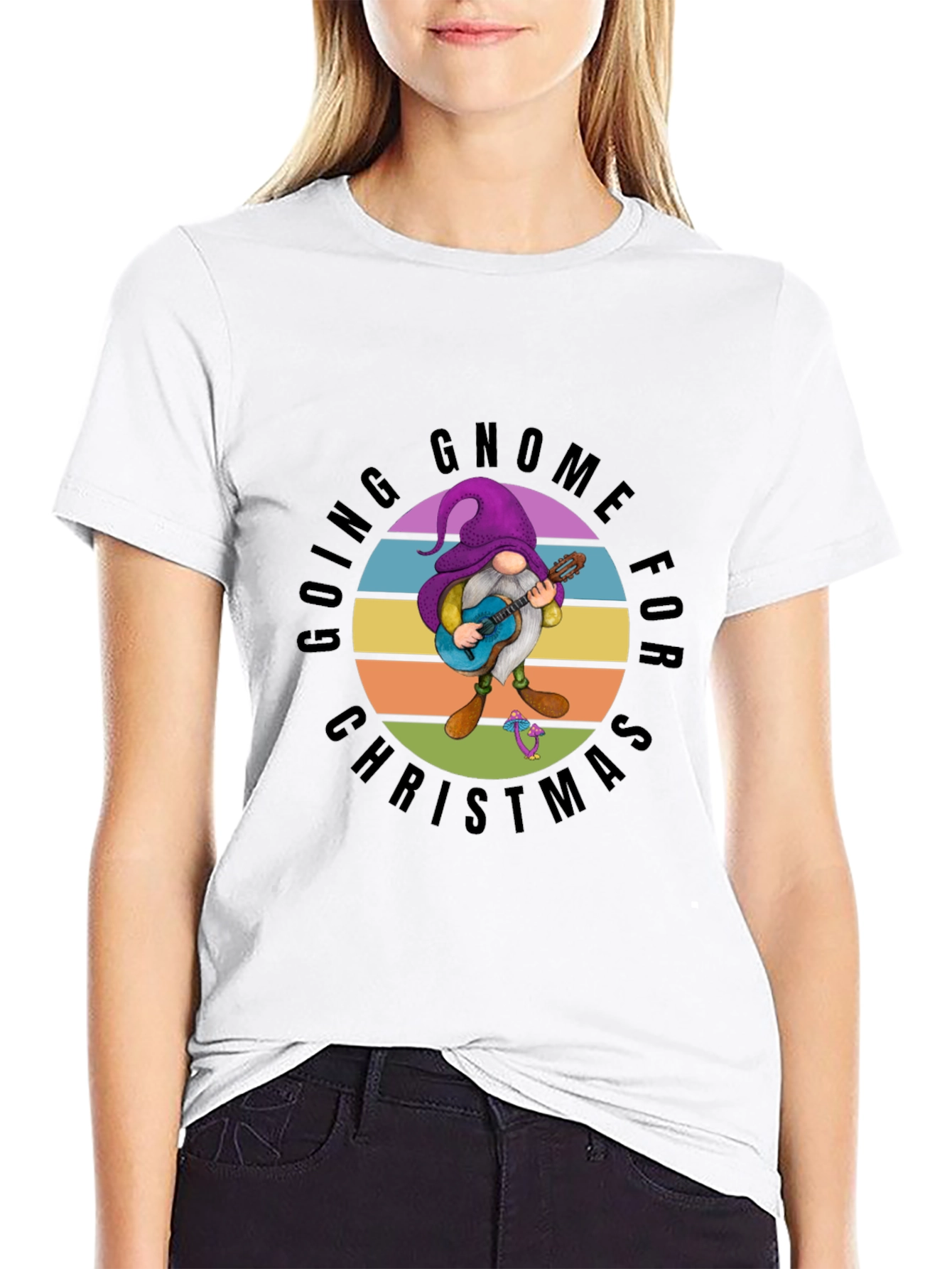 Going Gnome for Christmas Black T-Shirt
