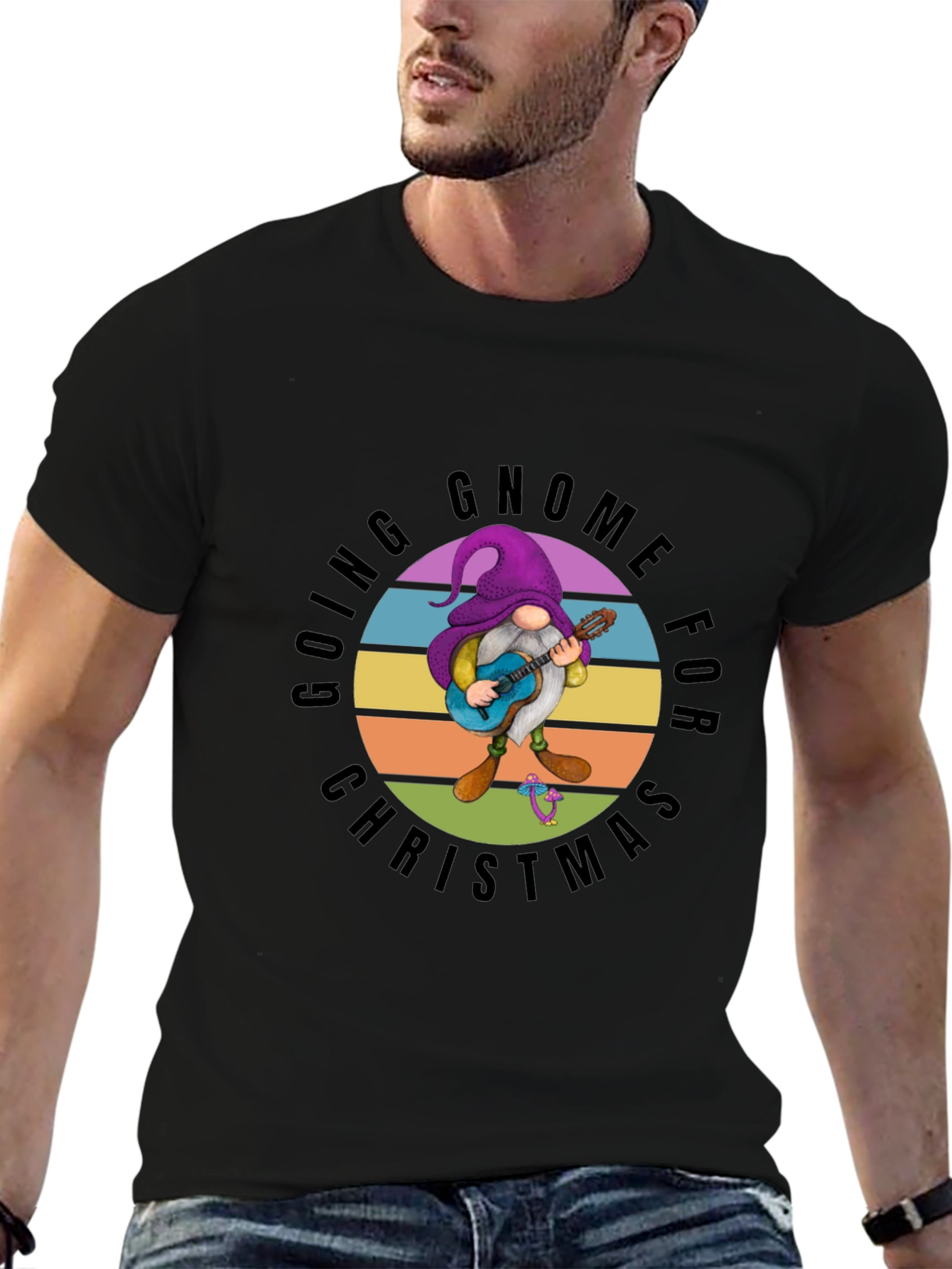 Going Gnome for Christmas Black T-Shirt