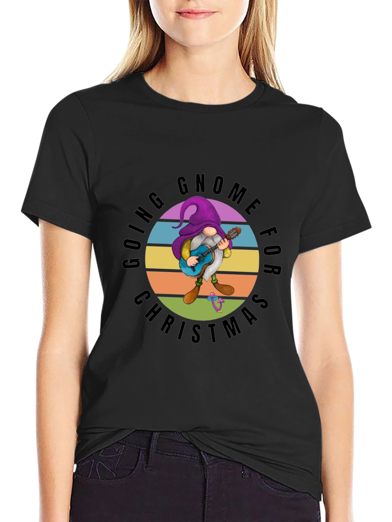 Going Gnome for Christmas Black T-Shirt