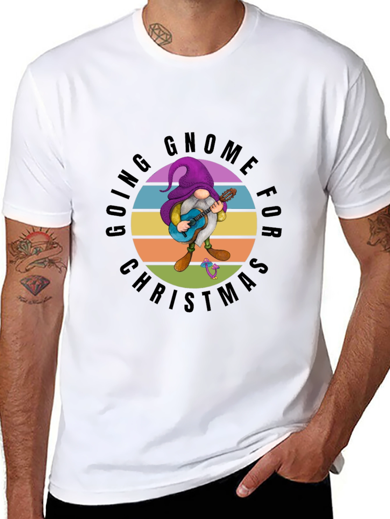 Going Gnome for Christmas Black T-Shirt