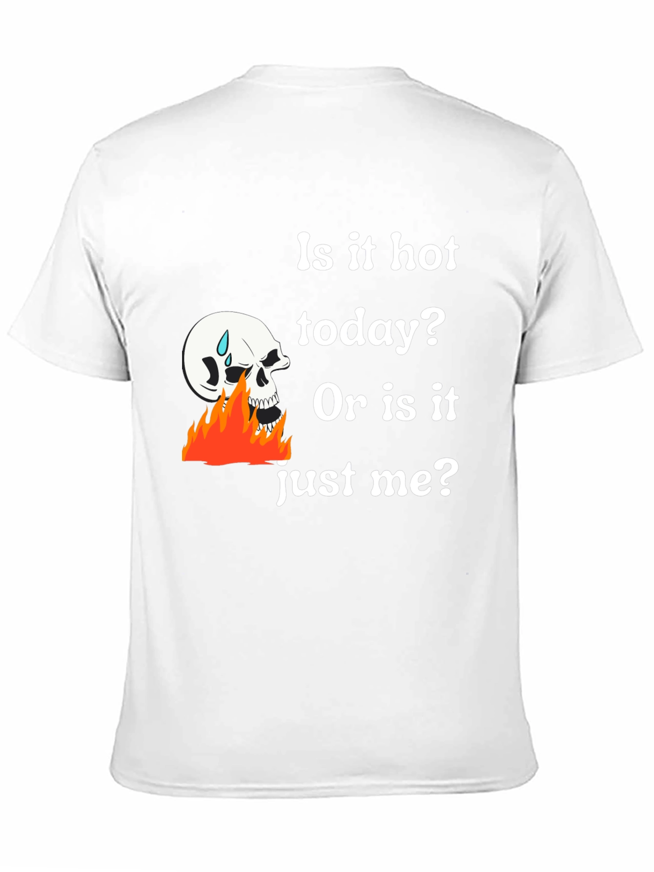 Humorous Skull on Fire Graphic T-Shirt