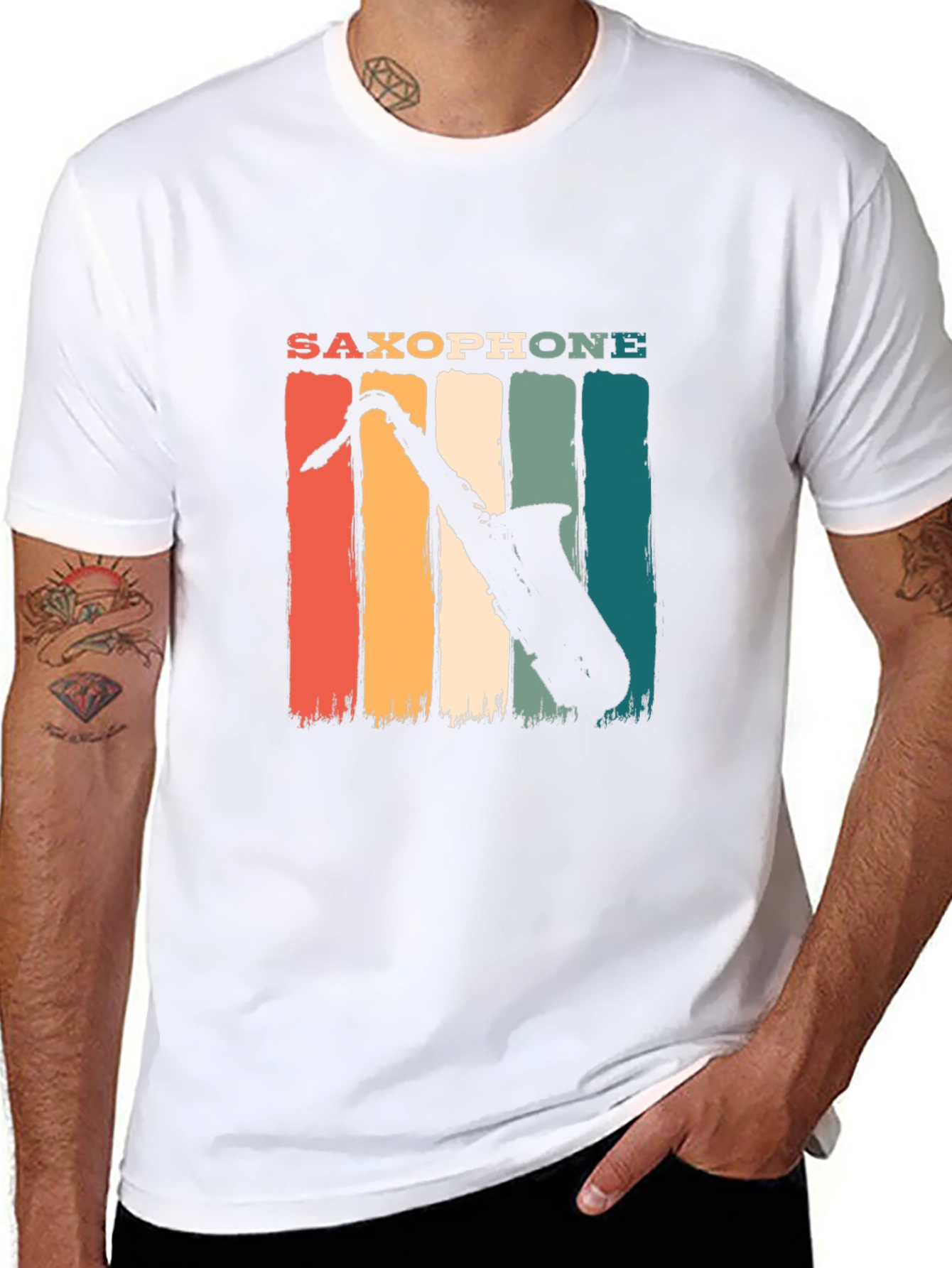 Saxophone Retro Graphic Tee - Music Lover T-Shirt