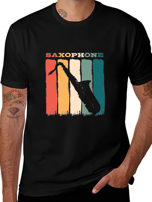 Saxophone Retro Graphic Tee - Music Lover T-Shirt
