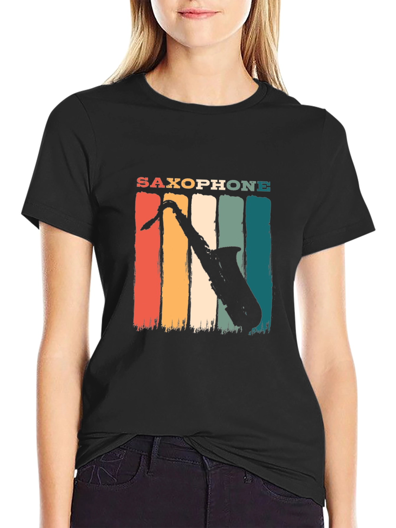 Saxophone Retro Graphic Tee - Music Lover T-Shirt