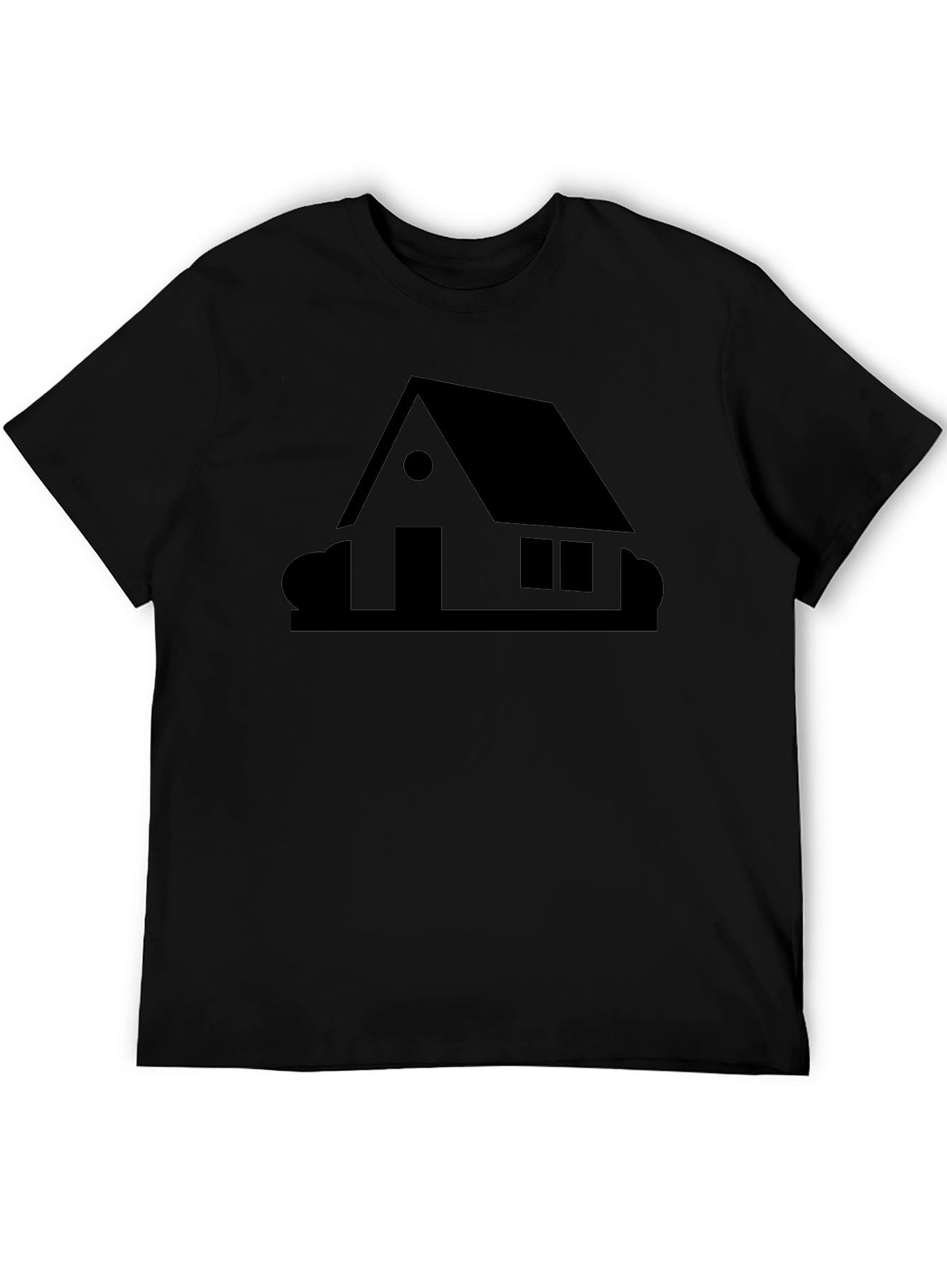 Minimalist House Graphic Black T-Shirt