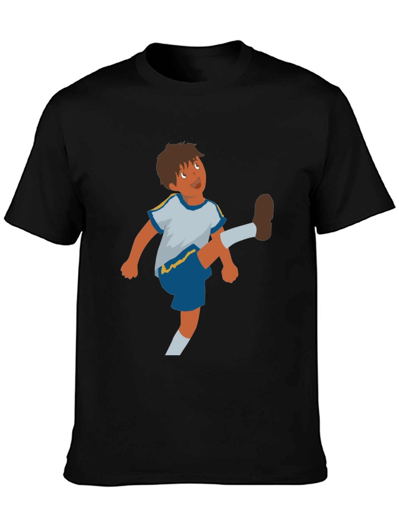 Cartoon Soccer Boy Graphic Tee - Casual Comfort