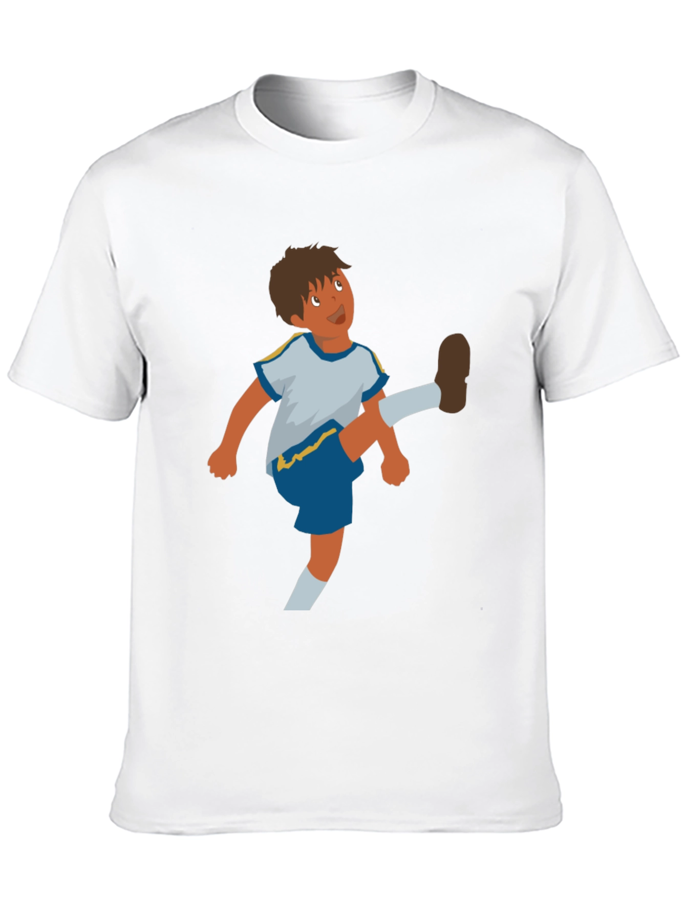 Cartoon Soccer Boy Graphic Tee - Casual Comfort